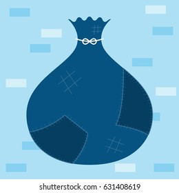 Canvas sack flat vector design.