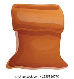 Canvas sack icon. Cartoon of canvas sack vector icon for web design isolated on white background