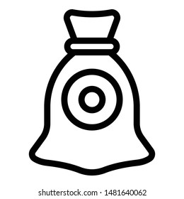 Canvas sack icon. Outline canvas sack vector icon for web design isolated on white background