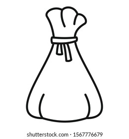 Canvas sack icon. Outline canvas sack vector icon for web design isolated on white background
