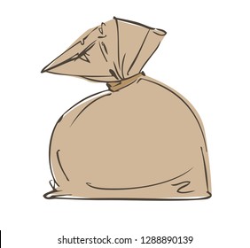 Canvas sack vector. canvas bag. Illustration of a canvas sack