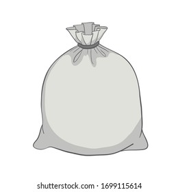 Canvas sack vector. Canvas bag Illustration