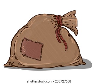 Canvas sack vector. canvas bag. Illustration of a canvas sack