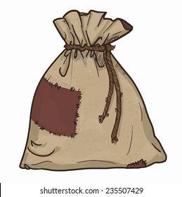 Canvas sack vector. canvas bag. Illustration of a canvas sack 