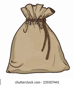 Canvas sack vector. canvas bag. Illustration of a canvas sack 