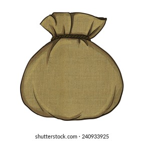 Canvas sack vector. canvas bag. Illustration of a canvas sack