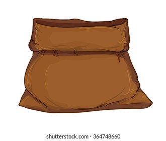 Canvas sack vector. canvas bag. Illustration of a canvas sack