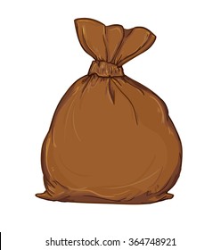 Canvas sack vector. canvas bag. Illustration of a canvas sack