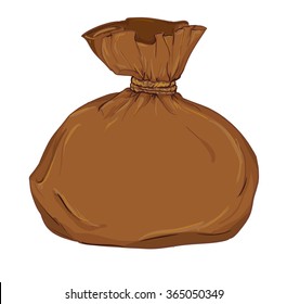 Canvas sack vector. canvas bag. Illustration of a canvas sack