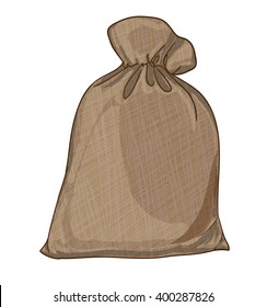 Canvas sack vector. canvas bag. Illustration of a canvas sack
