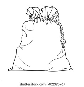 Canvas sack vector. canvas bag. Illustration of a canvas sack.