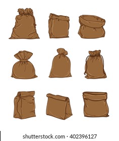 Canvas sack vector. canvas bag. Illustration of a canvas sack.