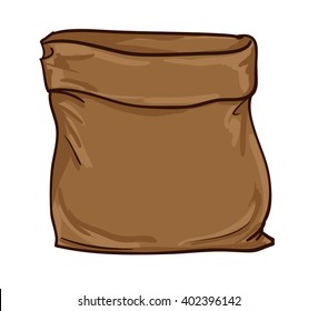 Canvas sack vector. canvas bag. Illustration of a canvas sack.
