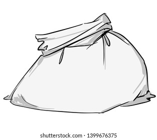 Canvas sack vector. Sketch bag.
