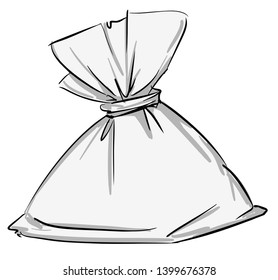 Canvas sack vector. Sketch bag.