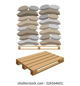 Canvas sacks, vector illustration