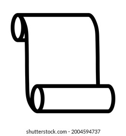 Canvas Scroll Icon. Bold outline design with editable stroke width. Vector Illustration.