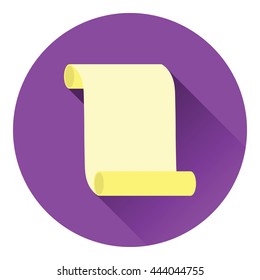 Canvas scroll icon. Flat color design. Vector illustration.