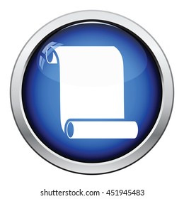 Canvas scroll icon. Glossy button design. Vector illustration.