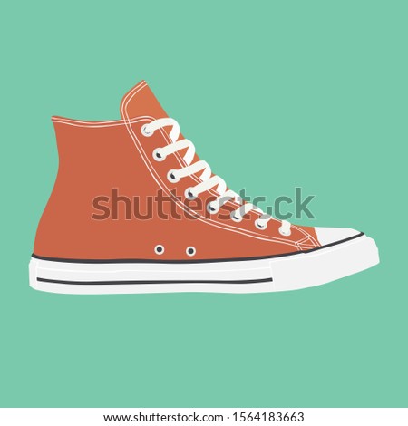 Canvas Shoes High Red Vector EPS Format. You can change the color with your favorite color.