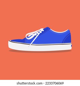 Zapatillas de zapatillas de tenis de lona. Diseño plano, zapatos clásicos aislados. Ilustración vectorial.
