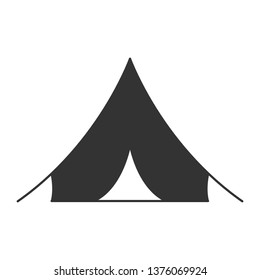 canvas tent vector icon isolated on white background. summer recreation concept. canvas tent flat icon for web and ui design