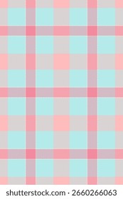 Canvas textile seamless pattern, panel fabric texture vector. Abstract background tartan plaid check in light and red colors palette.