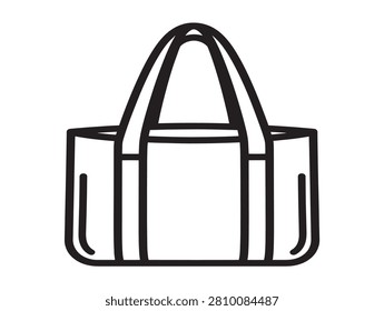 Canvas tote bag icon. Simple shopping carryall. Eco friendly accessory.