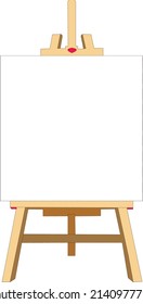 A canvas used for drawing with its support