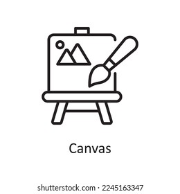 Ilustración de diseño del icono de contorno del vector de lienzo. Símbolo de diseño y desarrollo en el archivo EPS 10 de fondo blanco