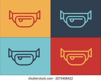 Canvas Waist Bag Logo Template, Simple Flat Icon of canvas,waist,bag