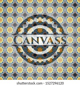 Canvass arabesque badge. arabic decoration.