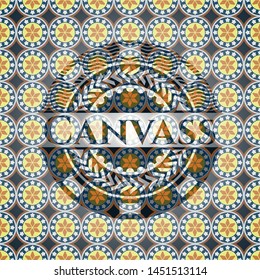 Canvass arabesque emblem background. arabic decoration.