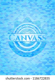 Canvass light blue mosaic emblem