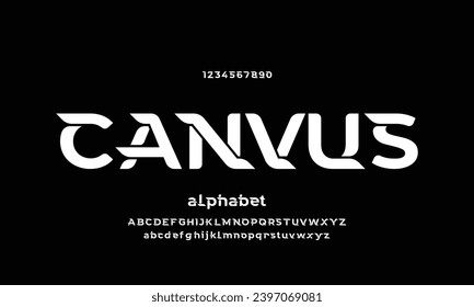 CANVUS creative abstract modern sans serif font vector with ligature style. Alphabet typeface for business company CANVUS creative abstract modern sans serif font vector with ligature style. Alphabet typeface for business company