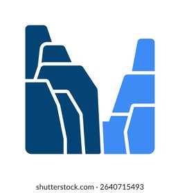 Canyon Adventure Vector Design. Majestic rocky cliffs illustration, nature hiking trail concept, outdoor exploration