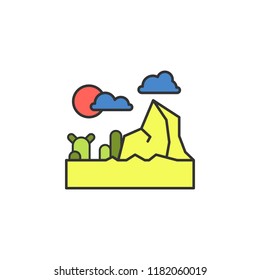 canyon colored icon. Element of wild west icon for mobile concept and web apps. Cartoon canyon icon can be used for web and mobile