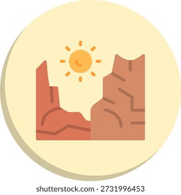 Icono de estilo de círculo plano Canyon