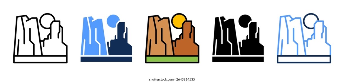 Ícone Canyon - Ilustração de Múltiplos Vetores