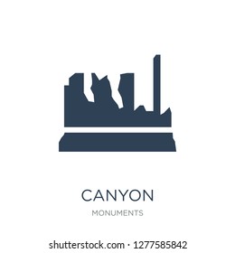 canyon icon vector on white background, canyon trendy filled icons from Monuments collection, canyon vector illustration