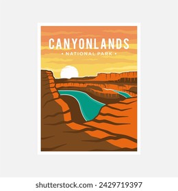 Canyon Lands National Park poster vector illustration design