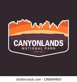 Canyon Lands, Utah.National park badge, sticker emblem