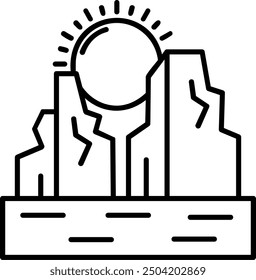 Canyon Line vector Icon Design