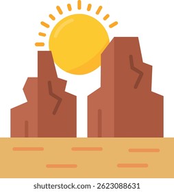 Canyon Line vector Icon Design