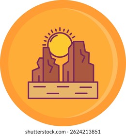 Canyon Linie Vektor Icon Design