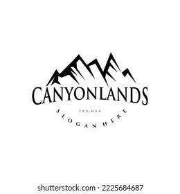 Canyon Mountain Logo Natural outdoor Vector Stock 