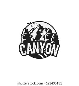 Canyon Mountain Natural Logo Vector