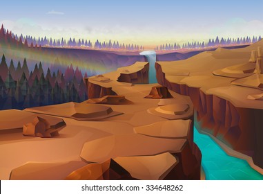 Canyon, nature vector background