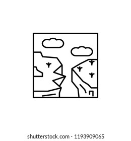 canyon outline icon. Element of landscape outline icon for mobile concept and web apps. Thin line canyon outline icon icon can be used for web and mobile