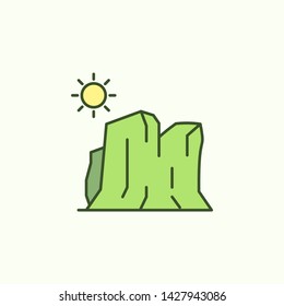canyon with simple color element icon